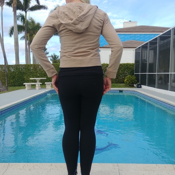 Ralph Lauren beige full Zip Up Hoodie Jacket ATHLEISURE - Picture 5 of 13